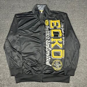 ECKO UNLTD Zip Up Track Jacket XL Spellout Graphic Y2K Streetwear